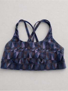 Lululemon Geometric Strappy Sports Bra in Navy and Purple Approx 4-6